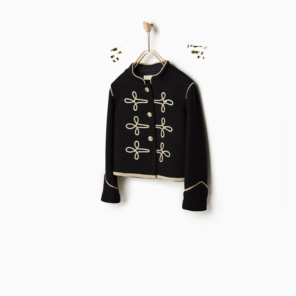 Zara Black and Cream Kids Blazer